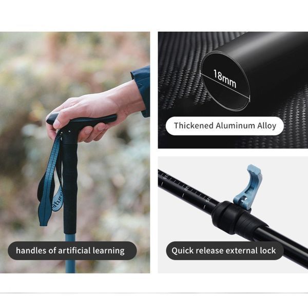 Трекінгова палиця Naturehike CNK2550DS012, 61-125 см, синя 6977465869241 фото