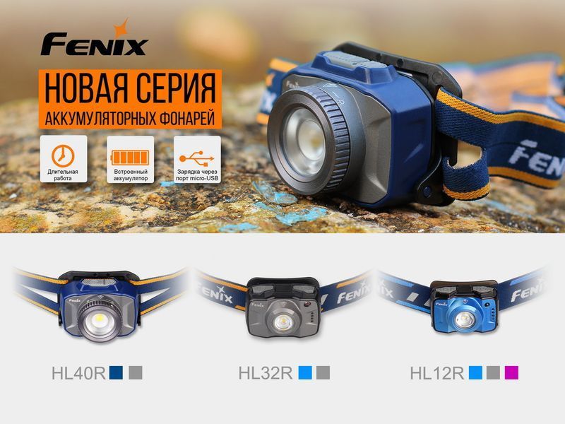 Ліхтар налобний Fenix HL12R сірий HL12Rg фото