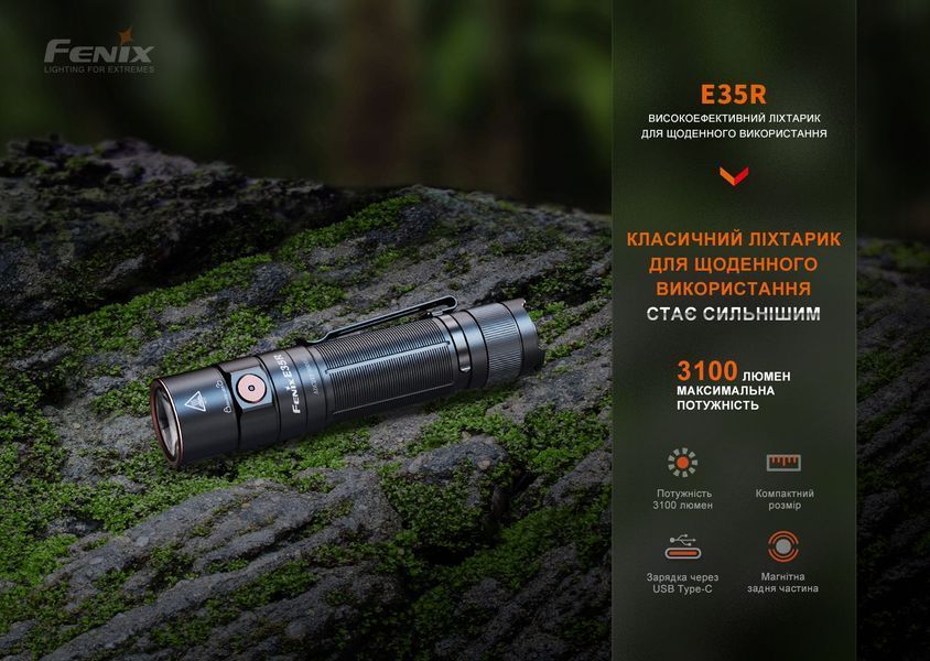 Ліхтар Fenix E35R + дифузор AOD-S V2.0 у подарунок | Лімітована серія E35RAODSV20 фото