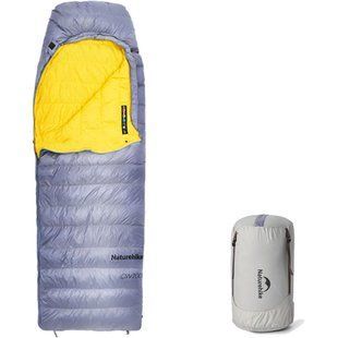 Спальник з натуральним пухом Naturehike CW700 CNK2450WS048, p-р M, жовто-сірий 6927595788127 фото