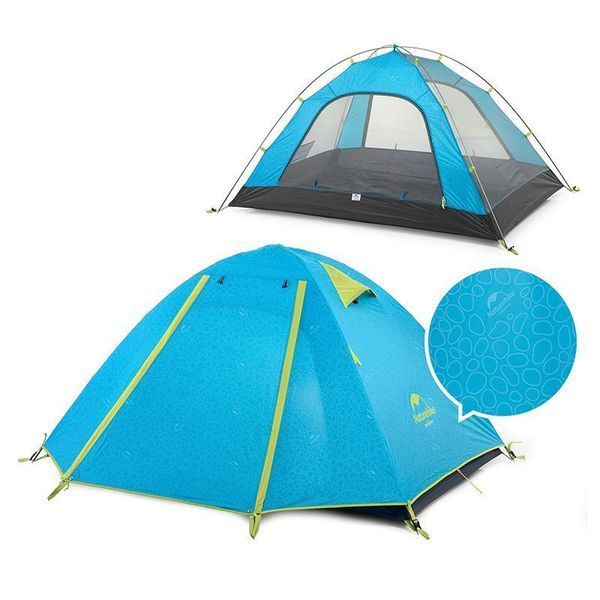 Намет тримісний Naturehike P-Series NH18Z033-P 210T/65D, блакитний 6975641887331 фото