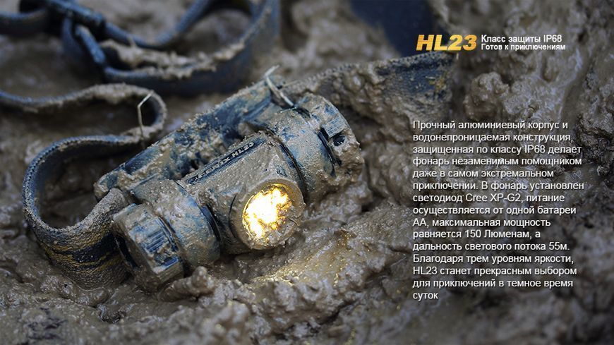 Ліхтар налобний Fenix HL23 жовтий HL23G фото