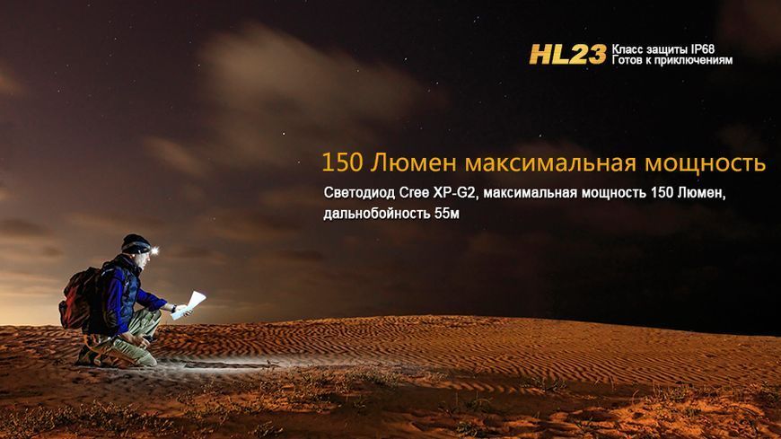 Ліхтар налобний Fenix HL23 жовтий HL23G фото