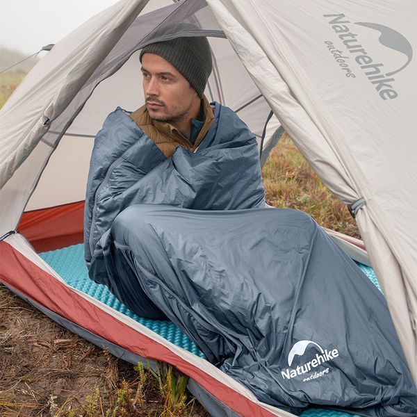 Спальник надлегкий Naturehike Ultralight LW180 NH21MSD09 правий, (15&deg;C), p-p XL, сіро-синій 6927595777978-R фото