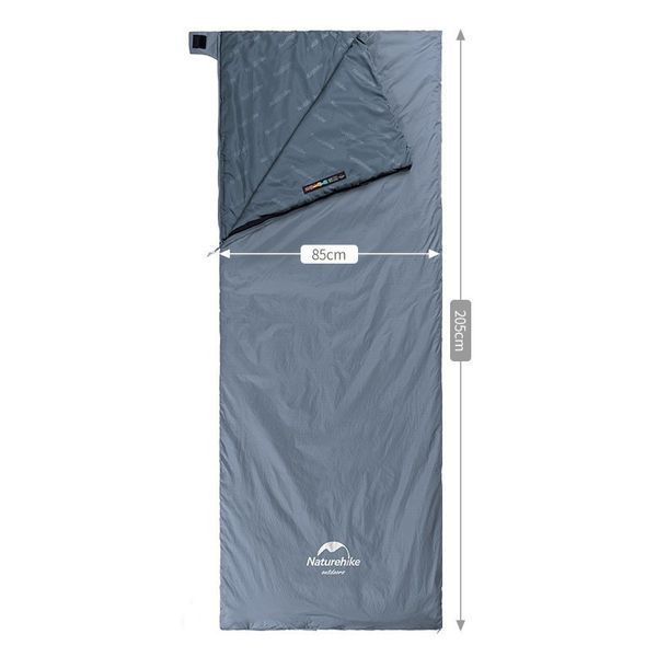 Спальник надлегкий Naturehike Ultralight LW180 NH21MSD09 правий, (15&deg;C), p-p XL, сіро-синій 6927595777978-R фото