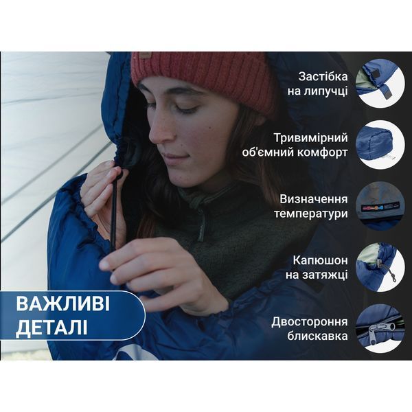 Спальник з капюшоном Naturehike MJ300 CNK2300SD014, темно-блакитний 6976023923081 фото