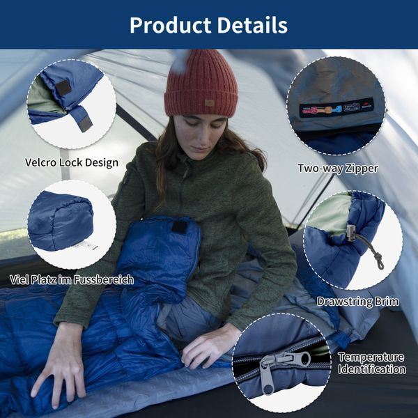 Спальник з капюшоном Naturehike MJ300 CNK2300SD014, темно-блакитний 6976023923081 фото