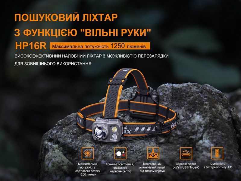 Ліхтар налобний Fenix HP16R HP16R фото